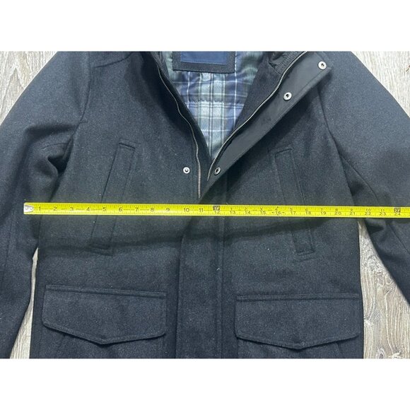 Tommy Hilfiger Overcoat Jacket Men's Size Small Full Zip Pockets Wool Blend Gray - Picture 11 of 13